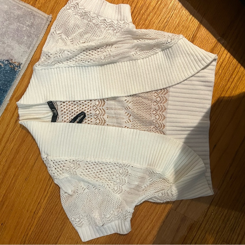 Papaya White Knit Sweater